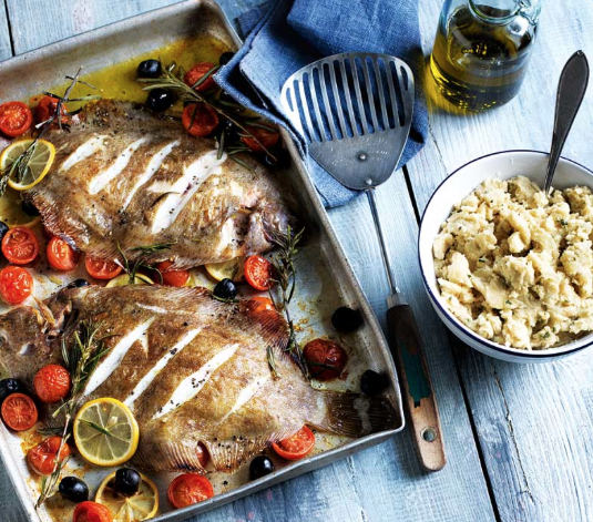 Roasted Lemon Sole with Butter Bean Mash