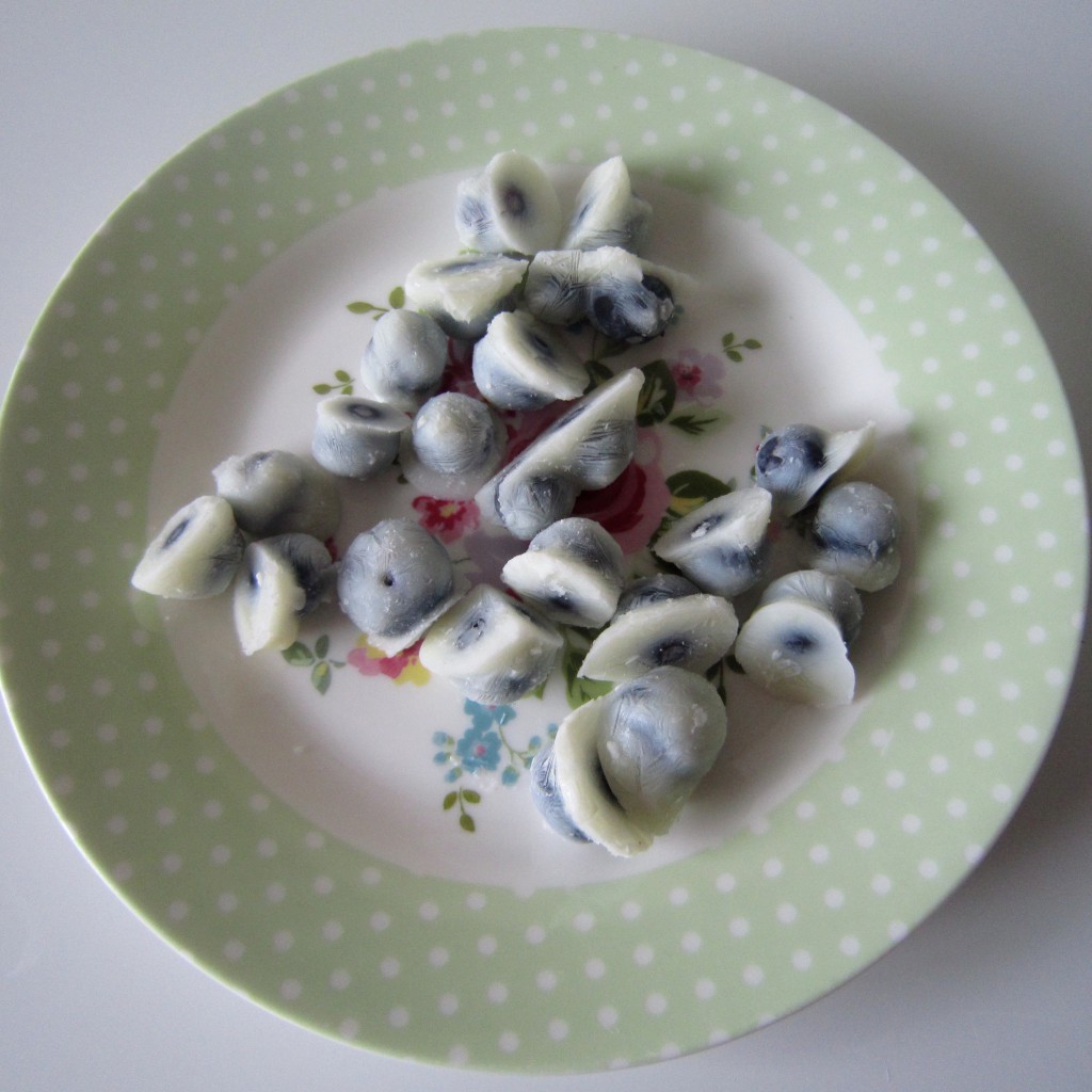 Yoghurt covered blueberries