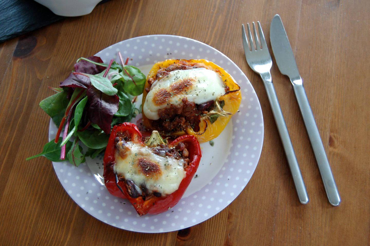 Quorn Stuffed Peppers with Skinny Mozzarella