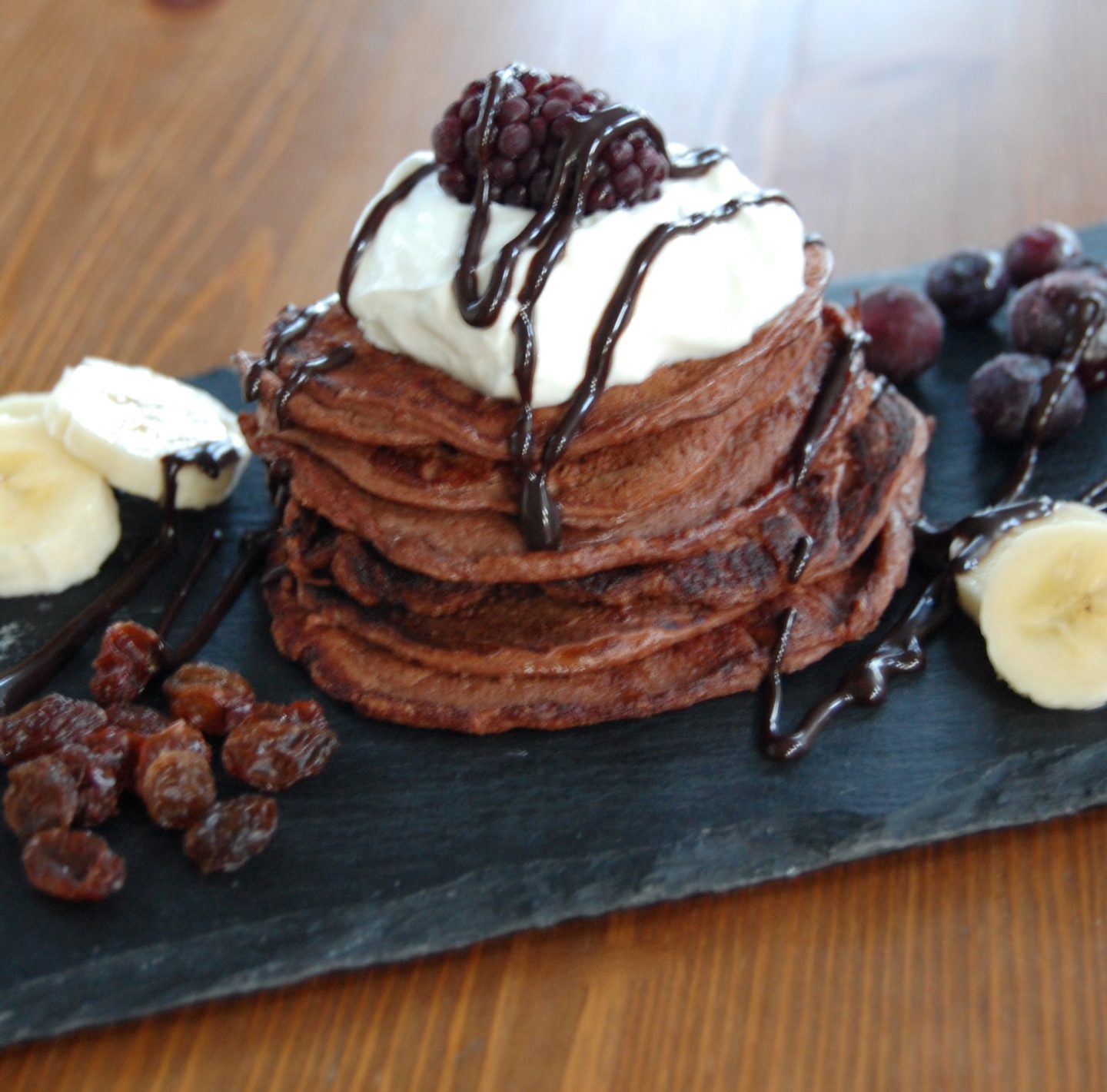 Chocolate Protein Pancakes