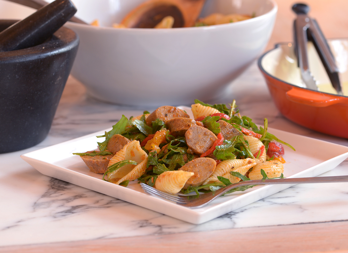 Quorn Sausage, Roast Pepper & Rocket Salad