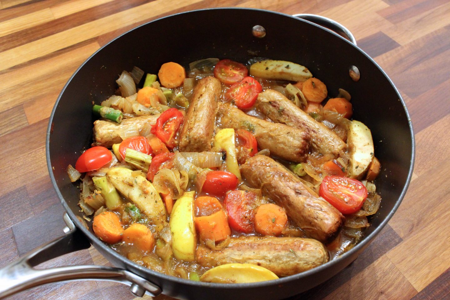 Apple & Meat Free Sausage Stew