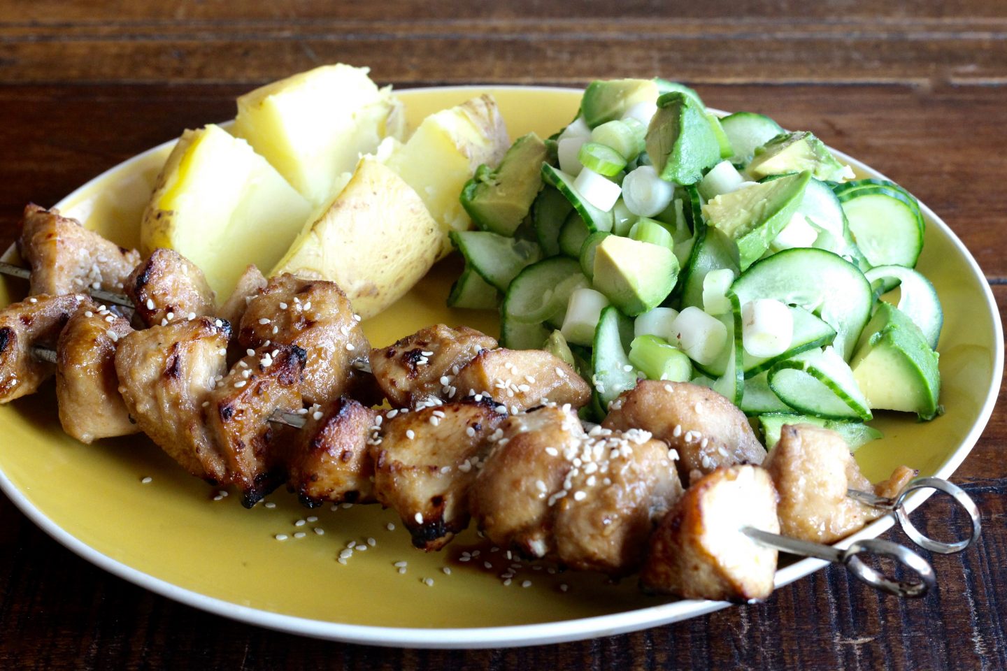 Sesame & Garlic Chicken Kebabs